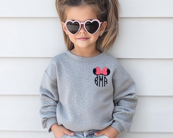 Toddler Disney Minnie Mouse Monogram/ Mickey Mouse Crewneck Sweatshirt, Disney, Kids, Boys or Girls Disney Pullover