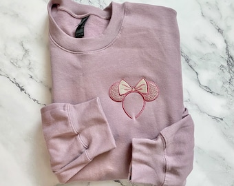 Minnie Mouse Ears embroidered sweatshirt women's magic kingdom sweatshirt disney girl sweatshirt