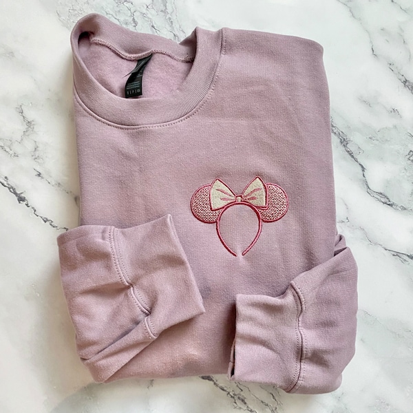 Minnie Mouse Ears embroidered sweatshirt women's magic kingdom sweatshirt disney girl sweatshirt