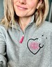 Nurse Heart Stethoscope Monogram Quarter zip Pullover | Nursing Sweatshirt with Ribbon | Nurse Gift | Personalized Sweatshirt | Monogrammed 