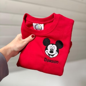 Toddler Boy Disney Sweatshirt Mickey Mouse Boys Embroidered sweatshirt Little Boy Disneyworld Shirt bild 1