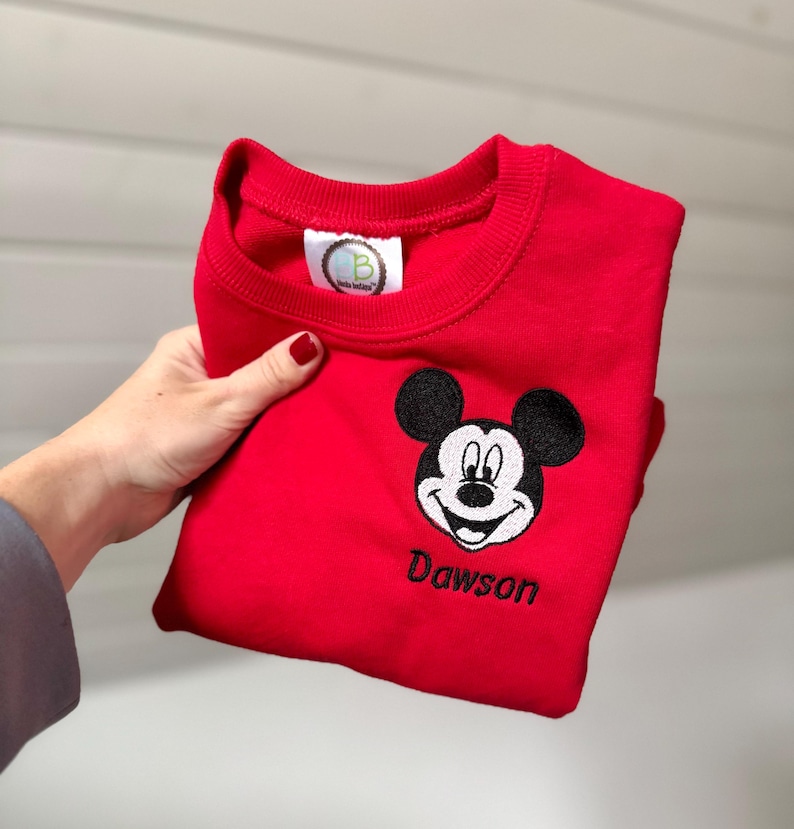 Toddler Boy Disney Sweatshirt Mickey Mouse Boys Embroidered sweatshirt Little Boy Disneyworld Shirt bild 1