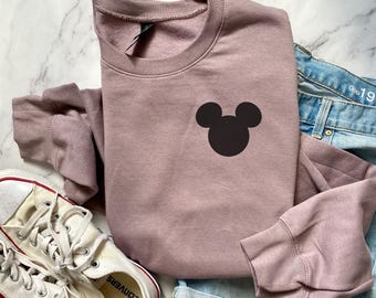 Disney Mickey Mouse Sweatshirt for Women, Leopard Crew Neck Mickey Sweatshirt, Animal Kingdom Sweatshirt, Animal Print Disney