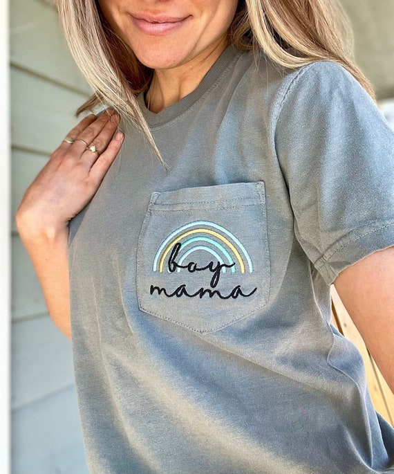 Boy Mama Rainbow Comfort Colors Pocket 