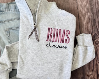 Sudadera con cremallera de un cuarto para ecografista de Ultrasound Tech, chaqueta RDMS, regalo para ecografista, regalo de graduación de ecografía.