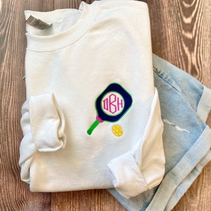 Pickleball Monogram Sweatshirt, Ladies Monogrammed Pickleball Sweatshirt