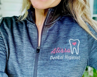 Chaqueta polar con monograma para higienista dental - Charles River - Regalo para dentista