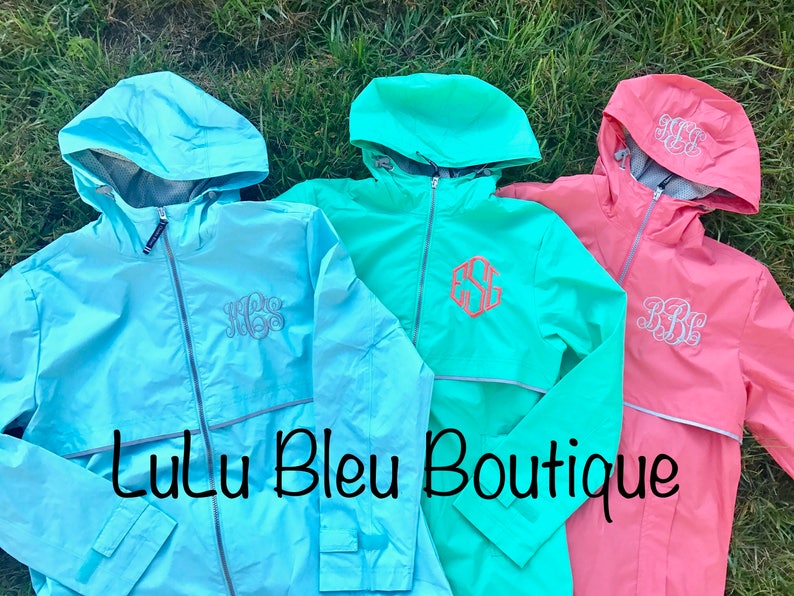 FREE CHEST MONOGRAM 11 color options Charles Rivers Monogram Rain Jacket Women/'s Rain Jacket