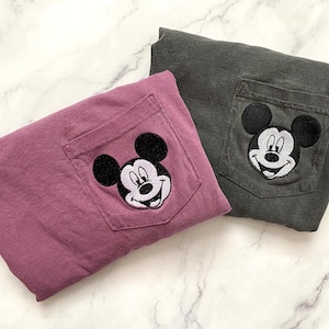 Disney Shirt, Vintage Mickey Mouse Comfort Colors Pocket Tee, Disney Comfort Colors Shirt