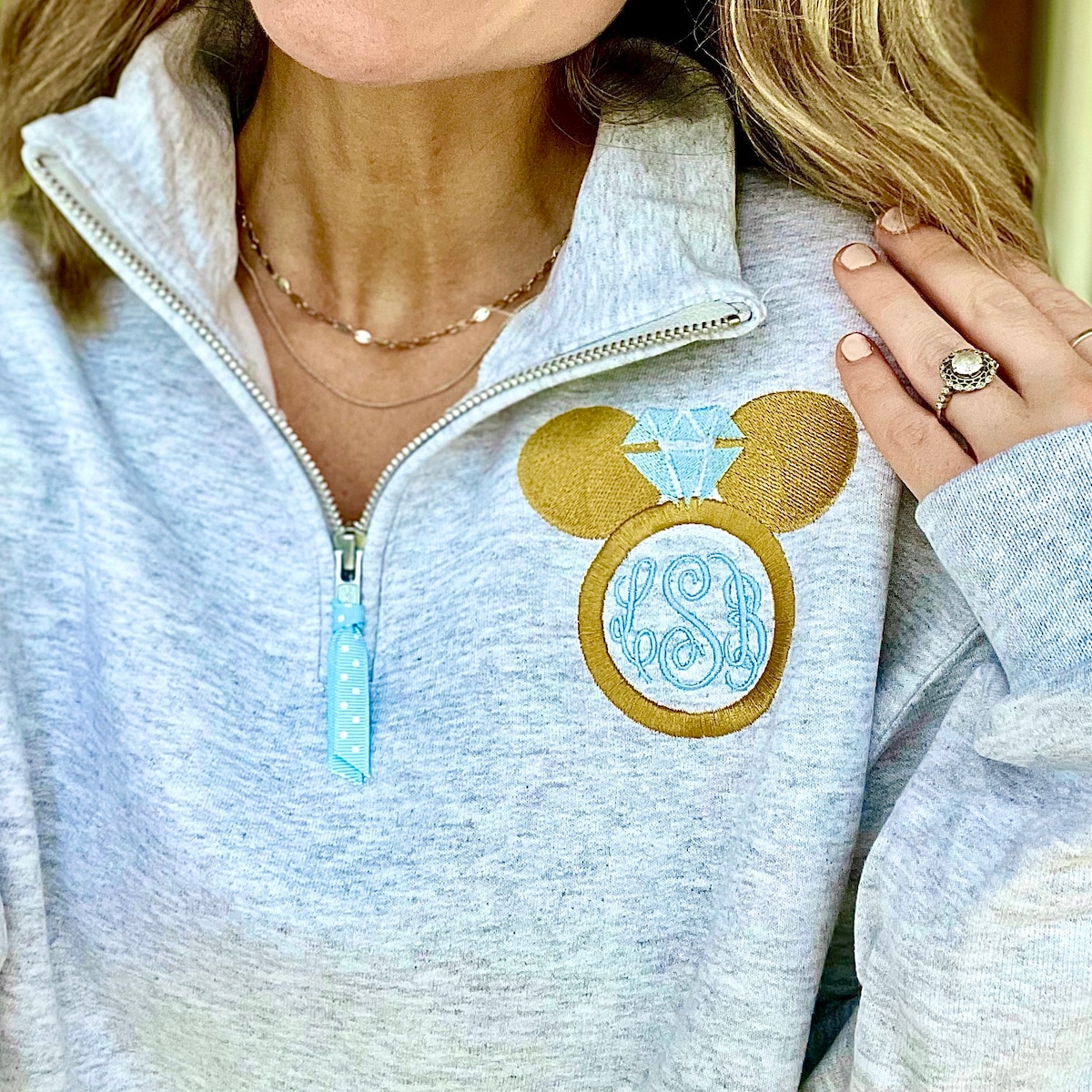 Disney Bride Monogram Engagement Sweatshirt, Mickey Mouse Wedding Ring Monogram Sweatshirt, Bride Disney Sweatshirt Quarter Zip - Etsy
