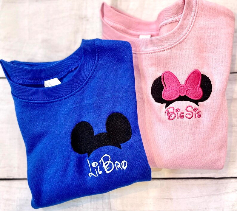 Matching Brother Sister Toddler Disney Name Sweatshirts Etsy
