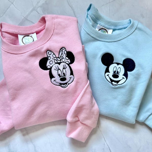 Toddler Disney Sweatshirt, Mickey Mouse and Minnie Mouse Sweatshirt, Boys and Girls Mickey Sweatshirt