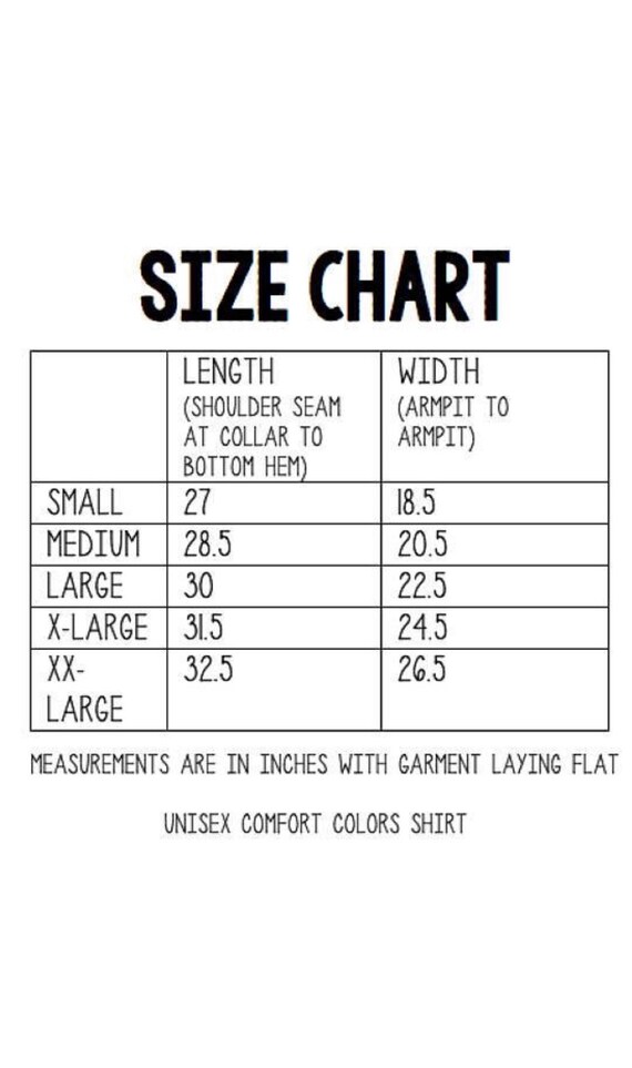 Comfort Colors Women S Size Chart