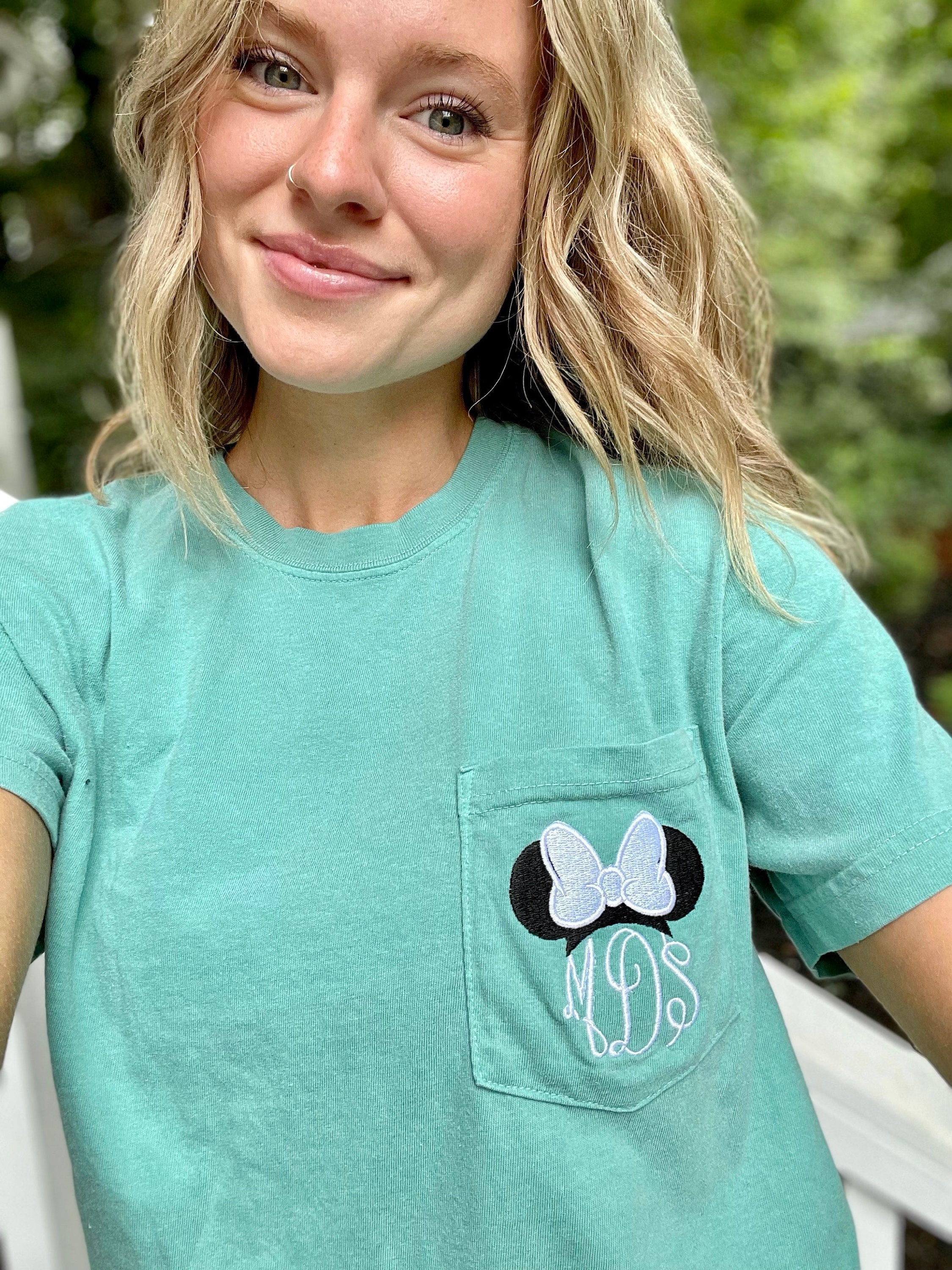 Shirt, Colors Minnie Tee Unisex Disney for Monogram Pocket Sleeve Shirt, Disney Women - SHORT Comfort Monogram Etsy Mouse