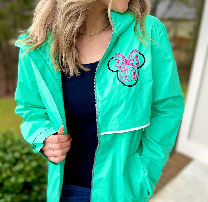 Disney Minnie Monogram Rain Jacket for Women Minnie Mouse Etsy