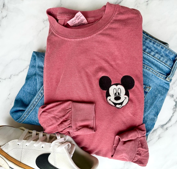 Disney Vintage Mickey Mouse Long Sleeve Shirt, Comfort Colors Long Sleeve Mickey Shirt