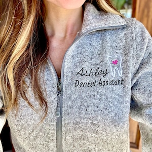 Dental Assistant Personalized Jacket, Monogram Dental Hygienist Jacket, Dentist Office Jacket