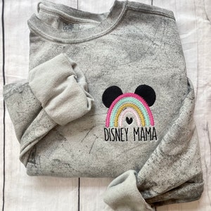 Disney Mama Rainbow Tie Dye Sweatshirt, Vintage Mickey Mouse Mom Pullover, Tie Dye Mickey Oversized Crewneck, Comfort Colors Sweatshirt