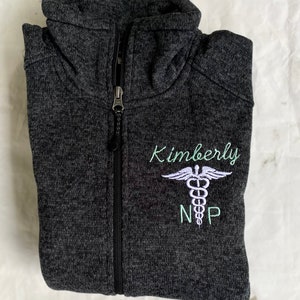 Personalized Medical Symbol Fleece Jacket - RN NP PA - Women&#39;s Fit