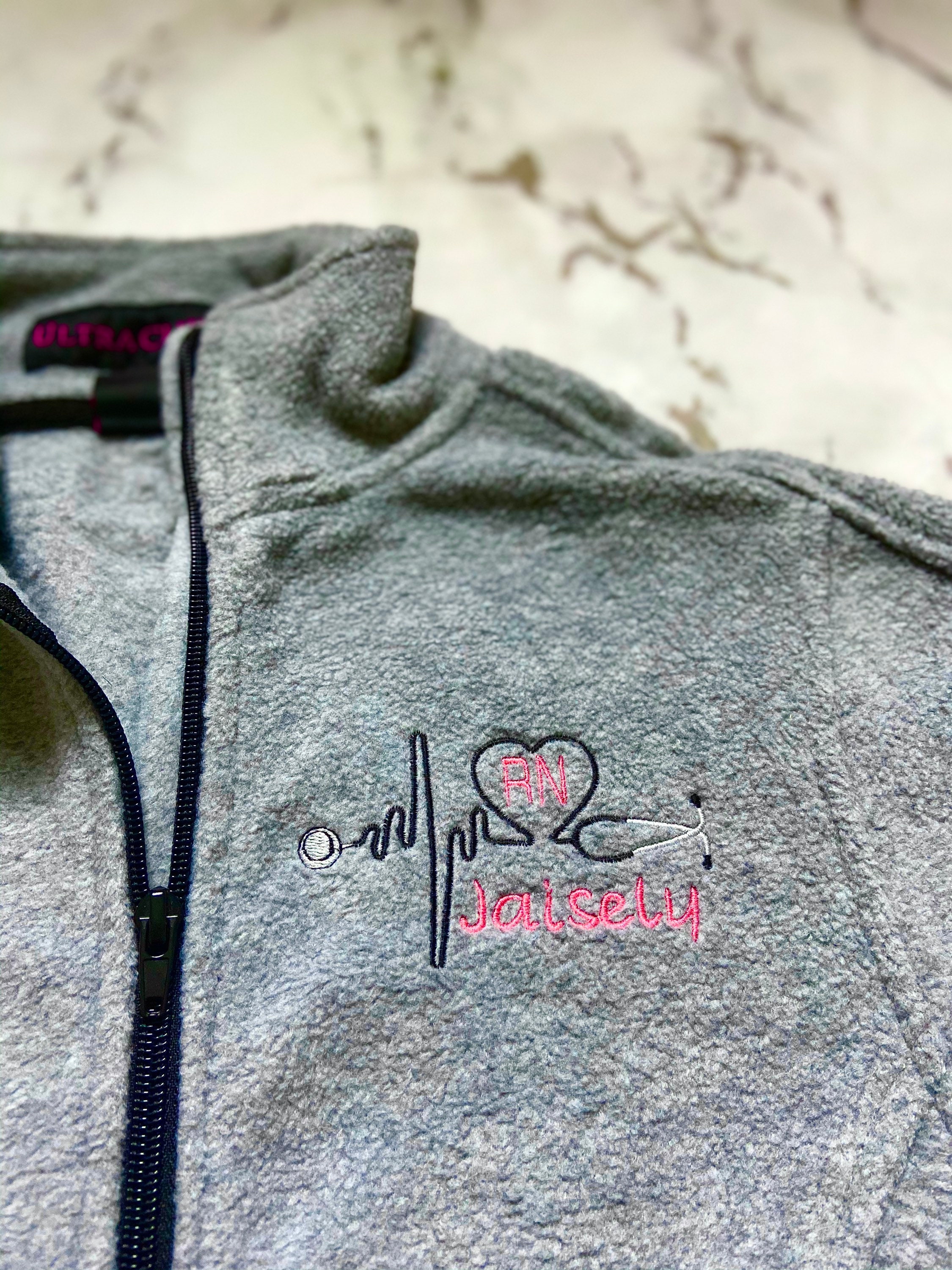 Medical Nurse Full Zip Personalized Fleece Jacket for Women RN