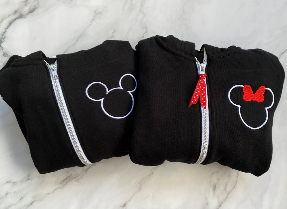 Snorider Design Disney Jackets For Family, Matching Disney Jackets, Brother And Sister Disney Jackets, Husband And Wife Minnie And Mickey Hooded Jackets
