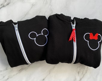 Disney Jackets for Family, Matching Disney Jackets, Brother and Sister Disney Jackets, Husband and Wife Minnie and Mickey Hooded Jackets