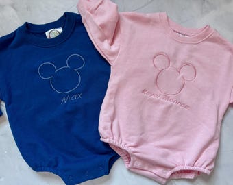 Mono de bebé Disney Bubble, conjunto de Mickey Mouse para niño pequeño, sudadera infantil bordada de Minnie