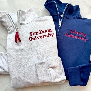 Custom College Quarter Zip Sweatshirt, College Merch, University Team Sweatshirt, College custom apparel image 3