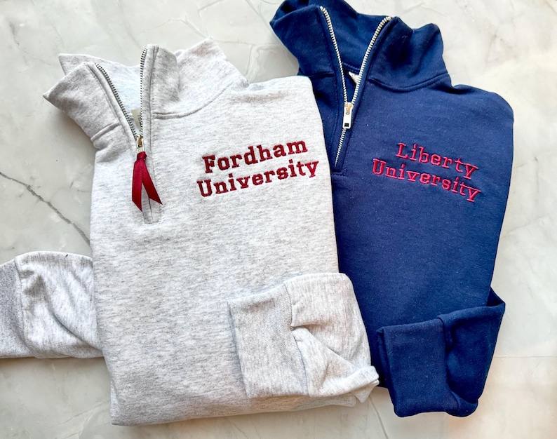 Custom College Quarter Zip Sweatshirt, College Merch, University Team Sweatshirt, College custom apparel image 3
