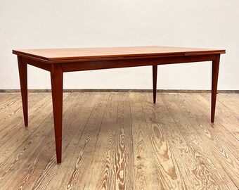 Large extendable mid century modern teak dining table by Niels O. Møller for J.L. Møller, Danish Design, 1950s, Denmark