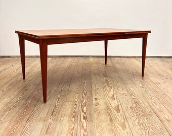 Large extendable mid century modern teak dining table by Niels O. Møller for J.L. Møller, Danish Design, 1950s, Denmark