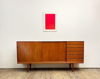 Buffet scandinave en teck du milieu du siècle, buffet haut, design danois par Henry Rosengren Hansen, années 1960