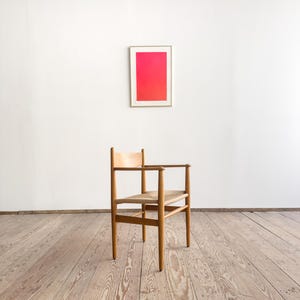 Hans J. Wegner CH37 Armchair in Oak with New Danish Cord, Denmark, 1960s