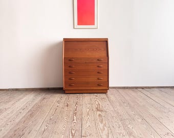 Sekretär von Dyrlund, 1960er, Dänischer Mid Century Design Schreibtisch aus Teak auch Schrank, Kommode