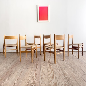 Set of 6 Original CH36 Dining Chairs by Hans J. Wegner in Oak with New Danish Cord, Denmark, 1960s