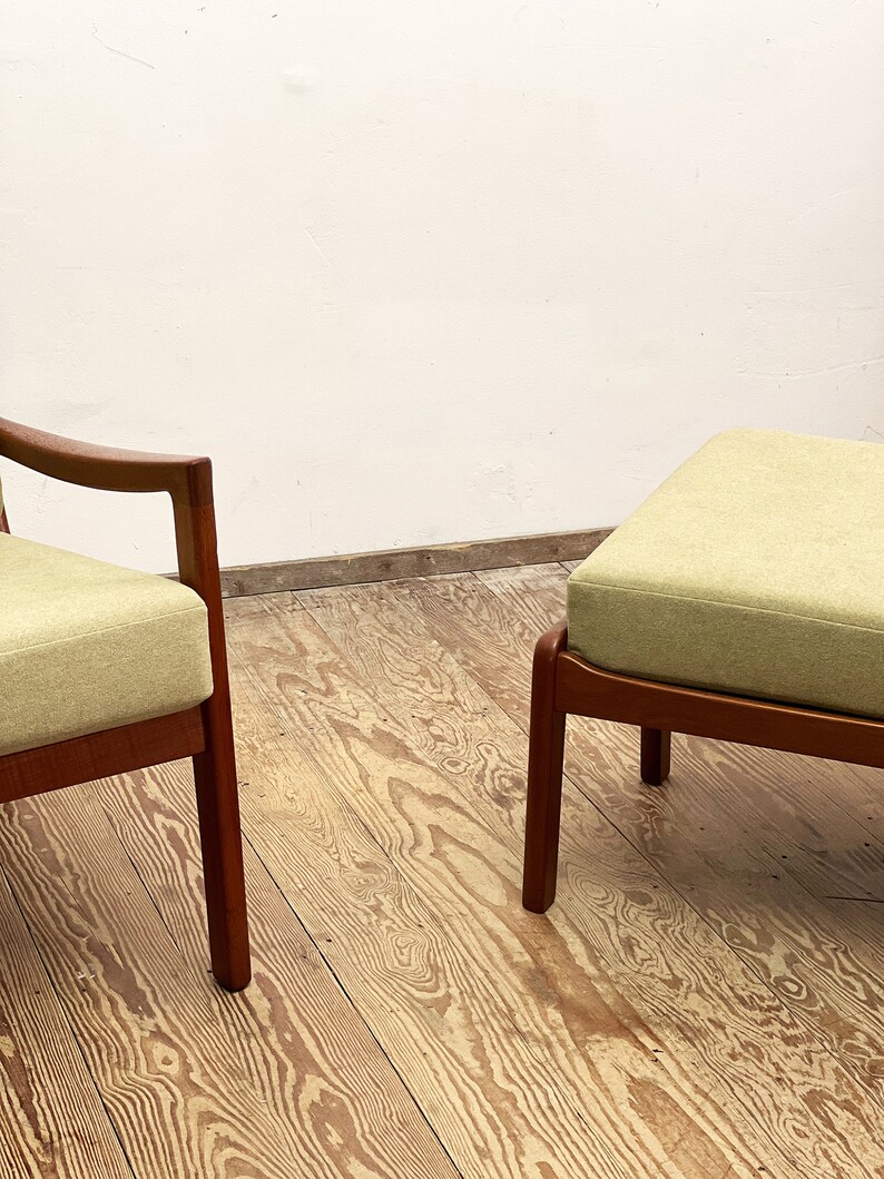 Teak high back rest armchair or easy chair, Senator series, by Ole Wanscher for Poul Jeppensens, Mid Century Modern Danish Design, 1950er image 6