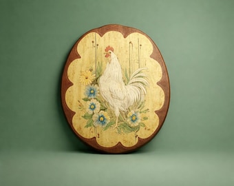 Vintage Smith Retro Wood Rooster Wall Hanging 1960s S3B1