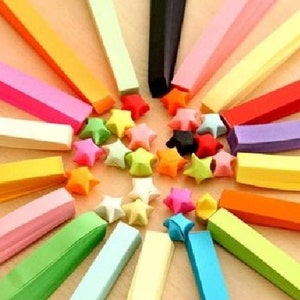30 Colors Origami Lucky Star Paper Strips Rainbow Multicolor DIY