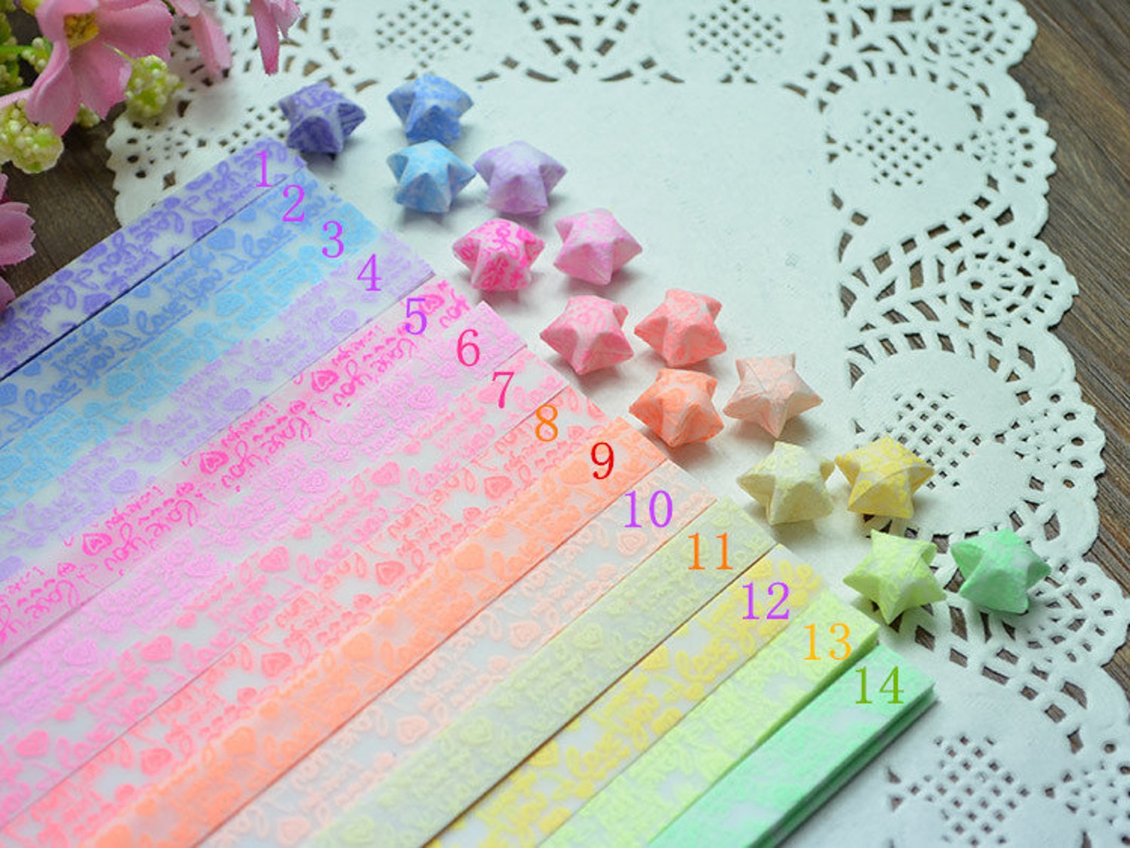 Luminous Origami Star Paper Kit I love you Lucky Wishing Star Etsy