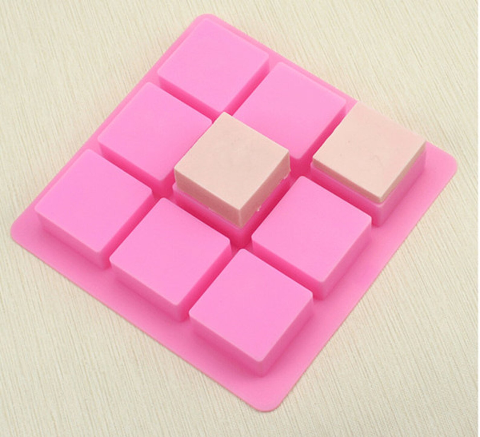 9cavity Thickened Square Cake Mold Flexible Silicone Soap Etsy