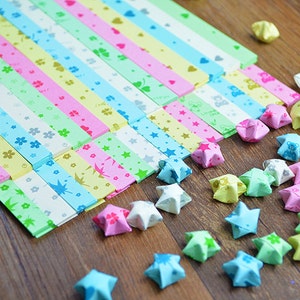 510  wishing lucky stars paper Origami Star Paper Kit  paper Strips Lucky Wishing Star paper DIY Valentine gift