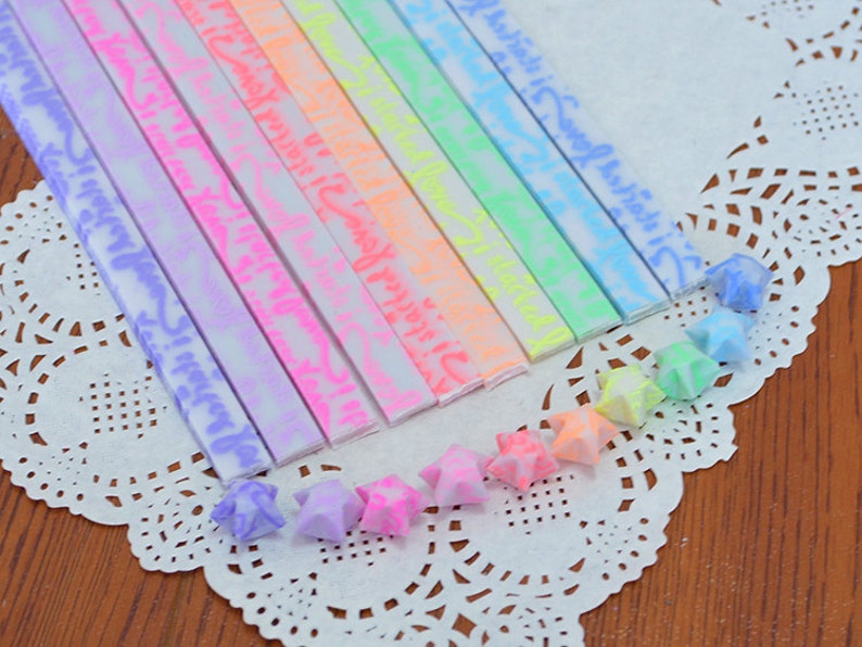 Luminous Origami Star Paper Kit Love Started Wishing Star Etsy