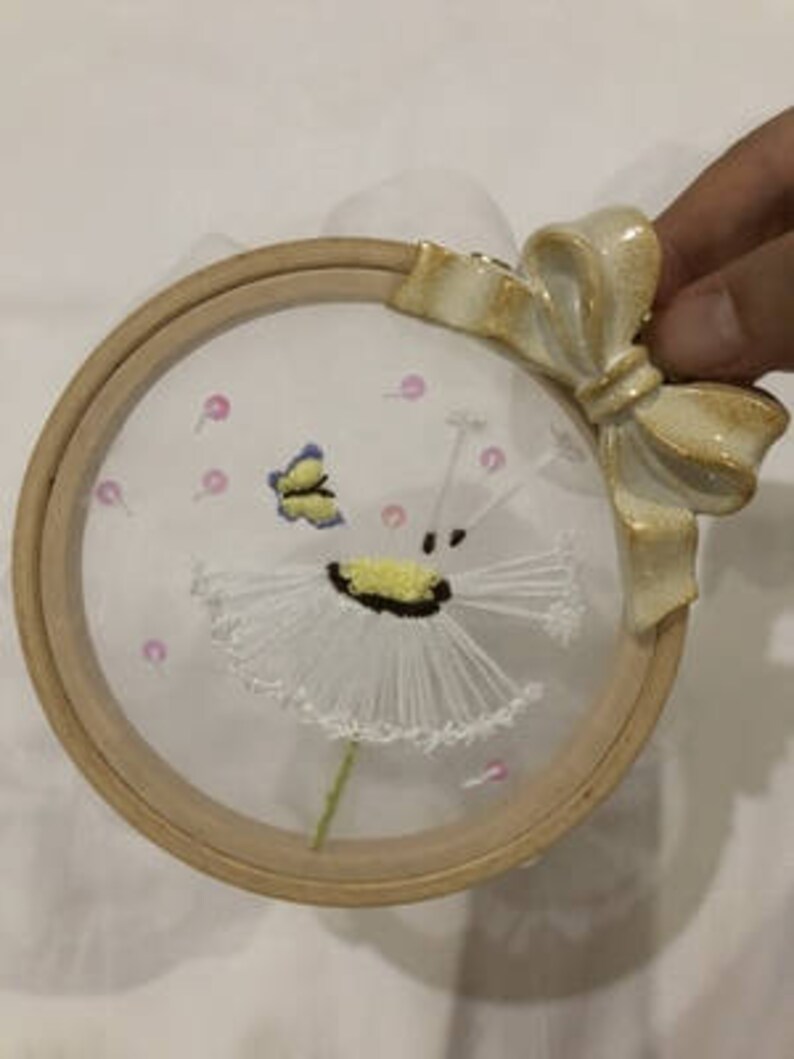Dandelion and Butterfly embroidery,double-sided Embroidery Hoop art Christmas friend gift Diy kit Transparent Embroidery Kit Craft kits