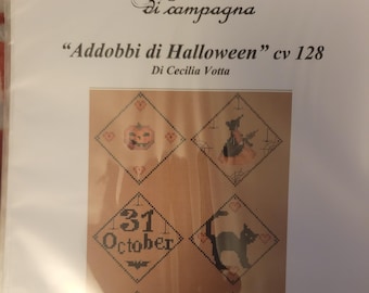 Serenita di campagna Addobbi di Halloween Cross Stitch Pattern. Free Shipping. Good Condition.