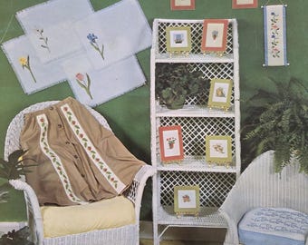 Green Apple Flowers From Our House To Yours Cross Stitch Pattern. FREE SHIPPING. Preowned Older Used Condition.