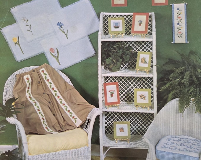 Green Apple Flowers From Our House To Yours Cross Stitch Pattern. FREE SHIPPING. Preowned Older Used Condition.