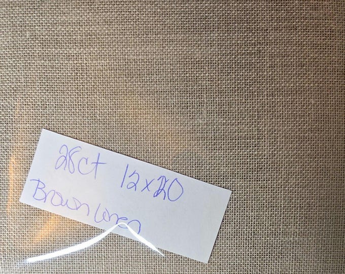 28ct 12"x20" Brown Linen. Preowned Repackaged. FREE SHIPPING.