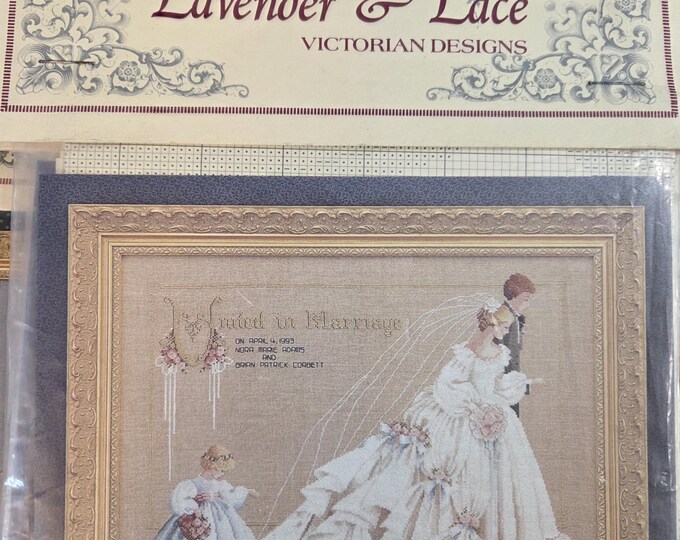 Lavender & Lace The Wedding Cross Stitch Pattern. Preowned Good Condition. Free Shipping.