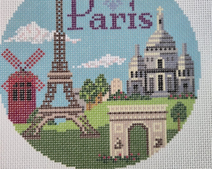 Paris Needlepoint Canvas. 18 Mesh 5" Round. New Condition. Free Shipping.