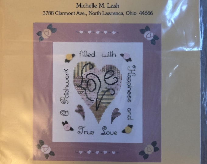 Brittercup Designs Loving Patchwork Cross Stitch Pattern. FREE SHIPPING. Good Condition. Buttons Included.